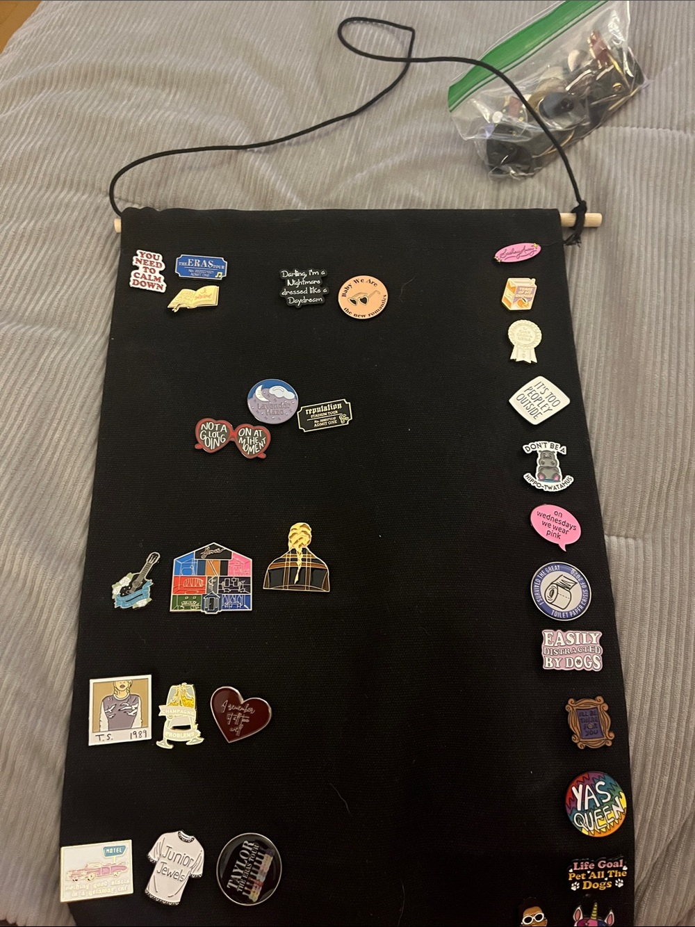 Hanging holder for enamel pins. Pins not included.